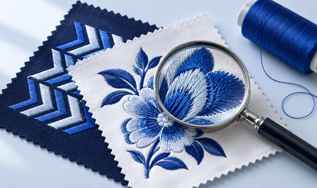 Embroidery sample inspection concept